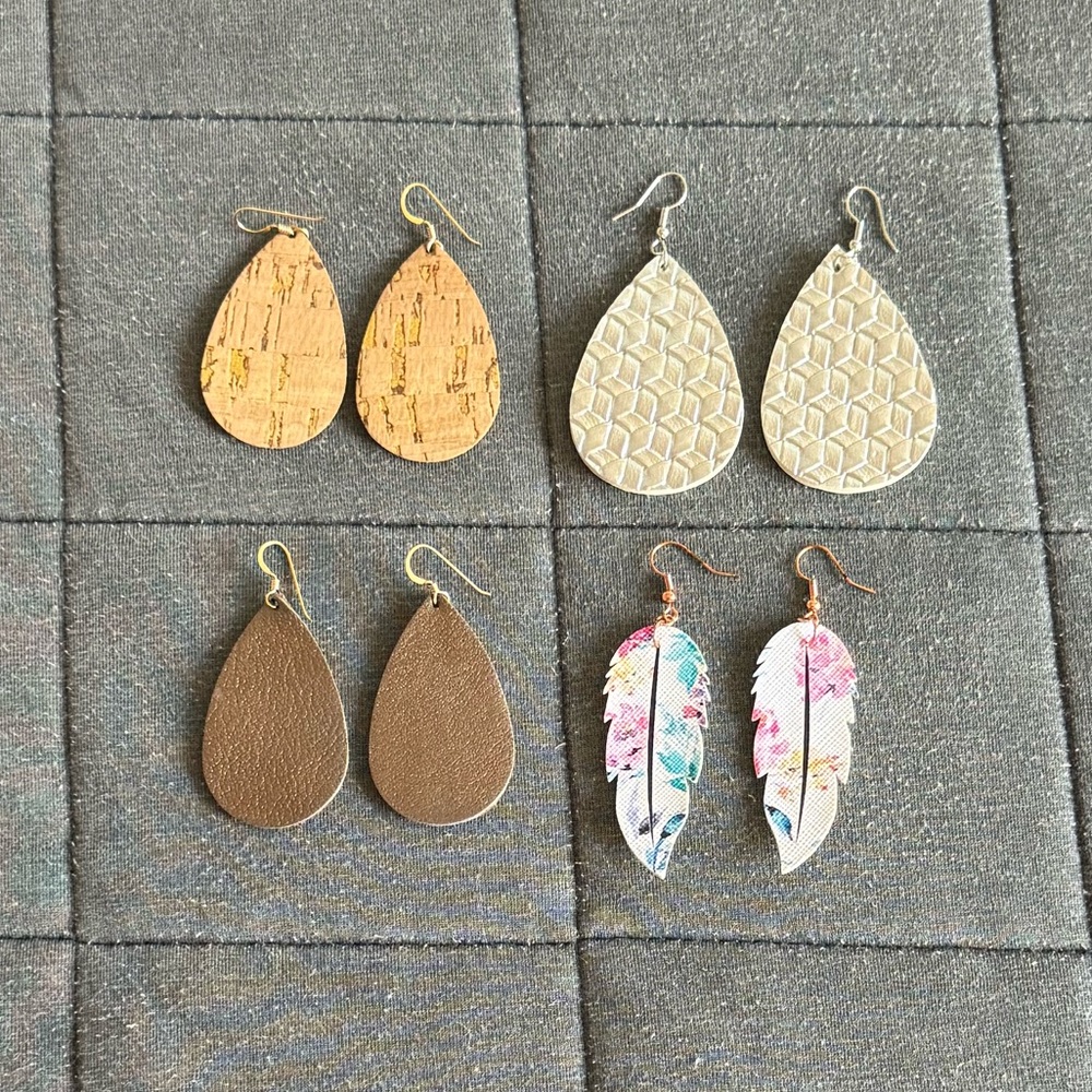 Bundle of 4 Leather Earrings!